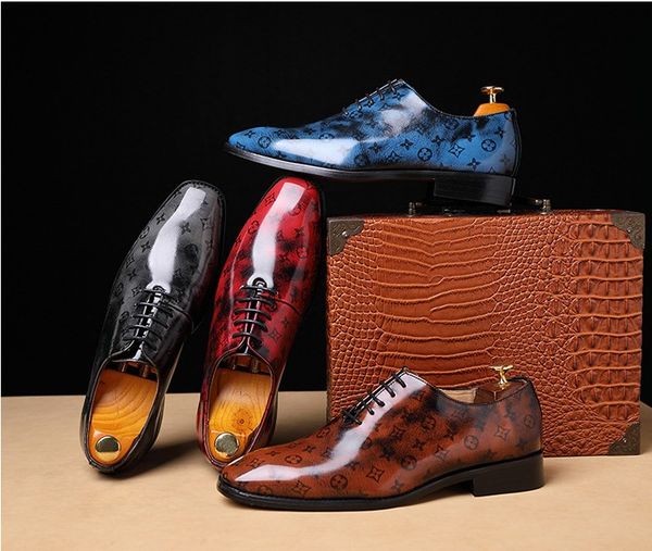 

big size 37-48 leather men luxurys casual shoes business dress banquet suit brogue wedding oxford shoe, Black