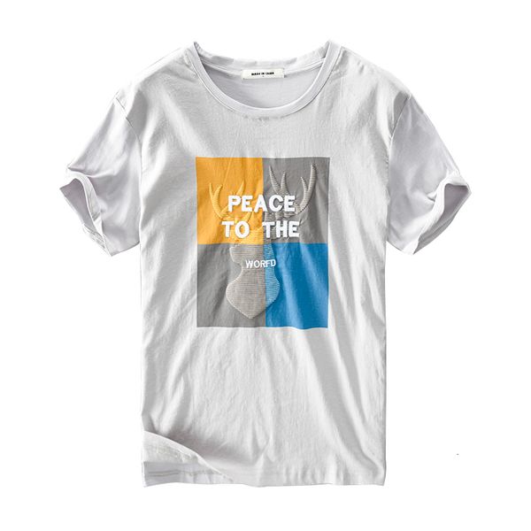 

2021 new embroidered short-sleeved linen t-shirt fashion brand t shirt for men casual o-neck tshirt mens comfortable chemise overhemd wgu1, White;black