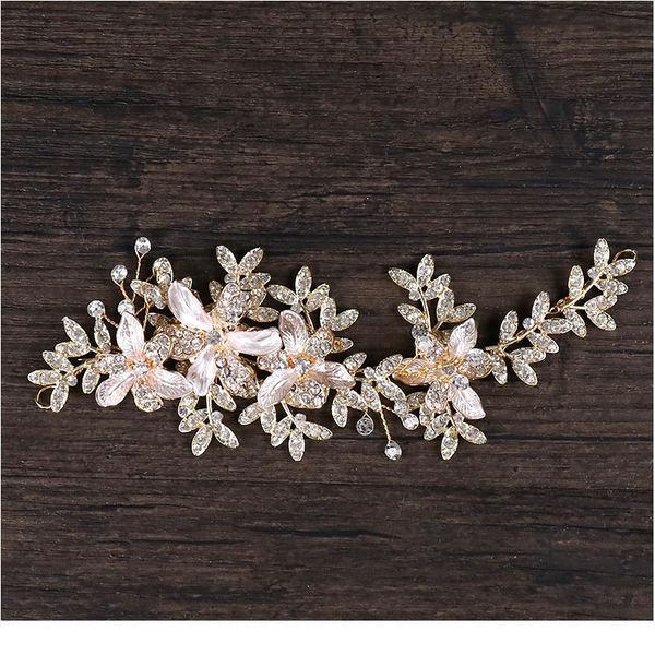 

ailibride gold flower rhinestone crystal headband wedding hair vine bridal headpiece bride hair jewelry wedding hair ac jllakh, Silver
