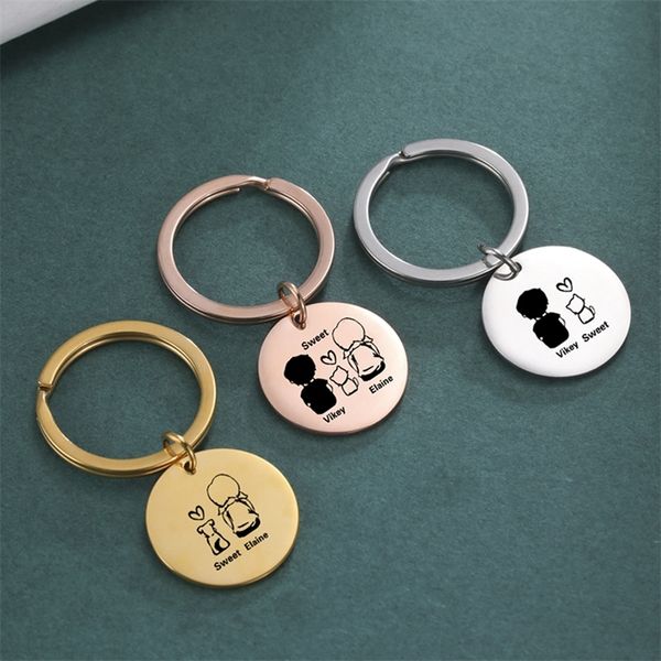 Personalizado animal de estimação cão gato menino menino nome feitos sob encomenda família keychain garoto gravete de aço inoxidável chaveiro anel presente pingente para mulheres mulheres