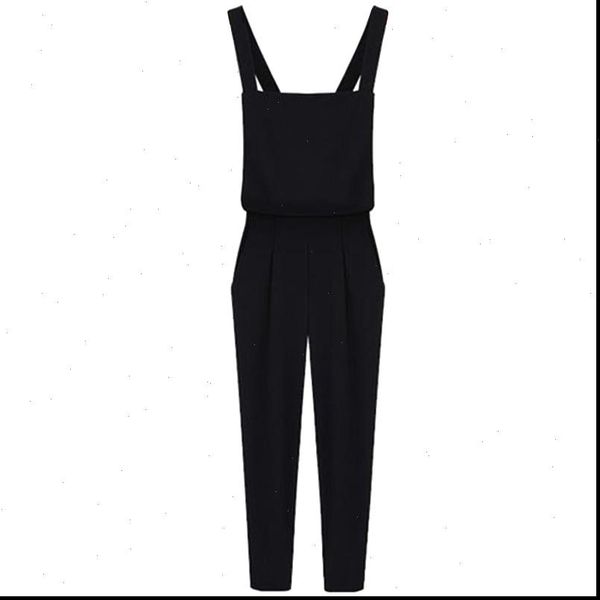 

2021 fashion women romper loose jumpsuit long pants trousers casual romper bodysuits drop shipping good quality, Black;white