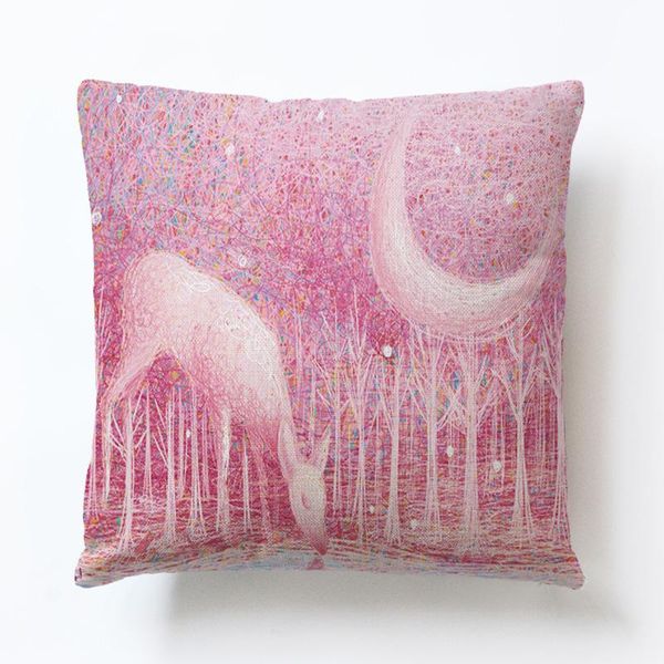 

pillow case product linen pillowcase christmas series giraffe black and white geometric holiday cushion