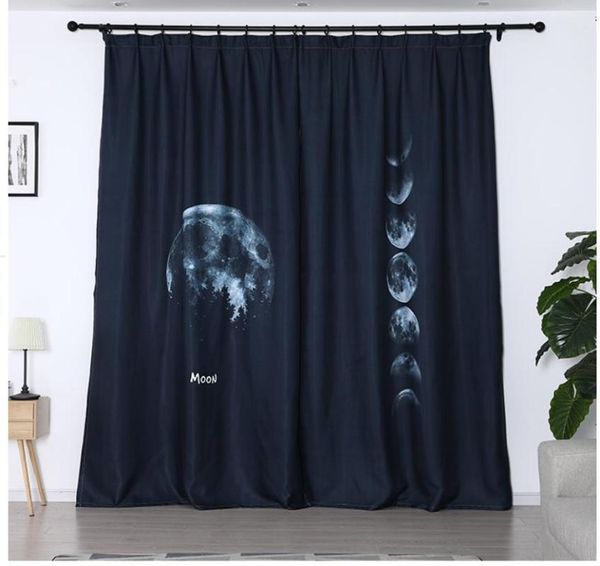 

curtain & drapes po black blackout curtains 3d window for living room bedroom customized size cortinas