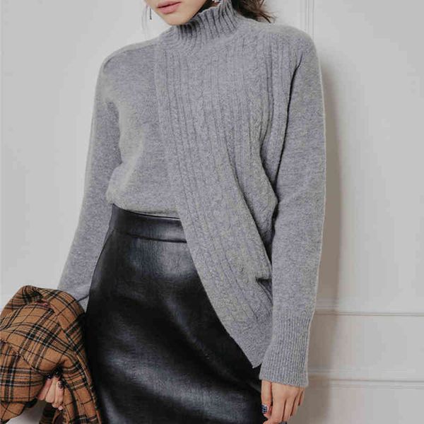 

women's sweaters female sweater with a turtleneck, fancy shirt long sleeves, irregular hem, black gray mesh, autumn, warm clothes i36y, White;black