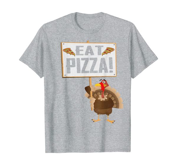 

funny turkey eat pizza gift vegan funny thanksgiving tee t-shirt, White;black