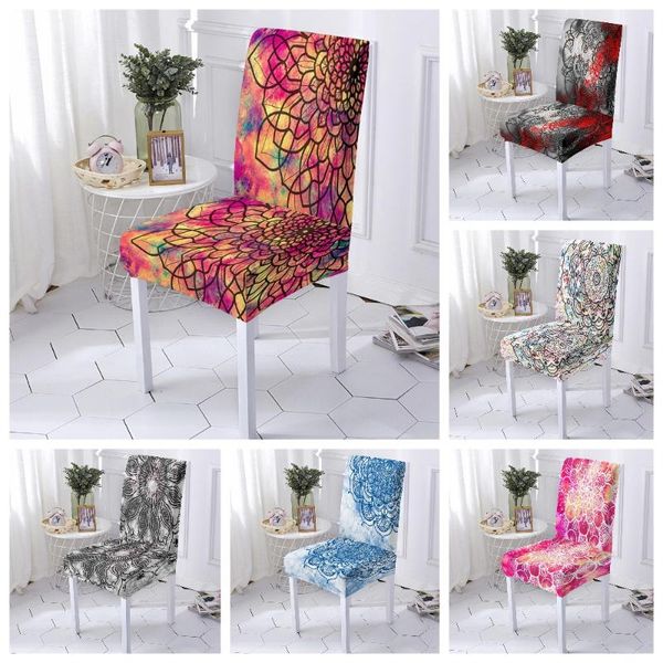 

chair covers floral printed stretch dining cover elastic for room removable spandex office seat anti-dirty 1/2/4/6pcs