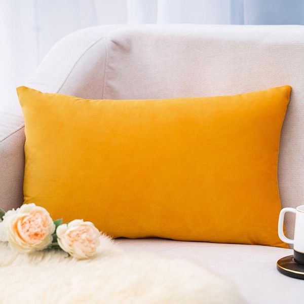 

pillow super soft rectangular velvet pillowcase solid color cover throw cushion covers home decor
