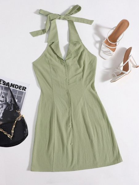 

button front low back bodycon dress d6qy#, Black;gray