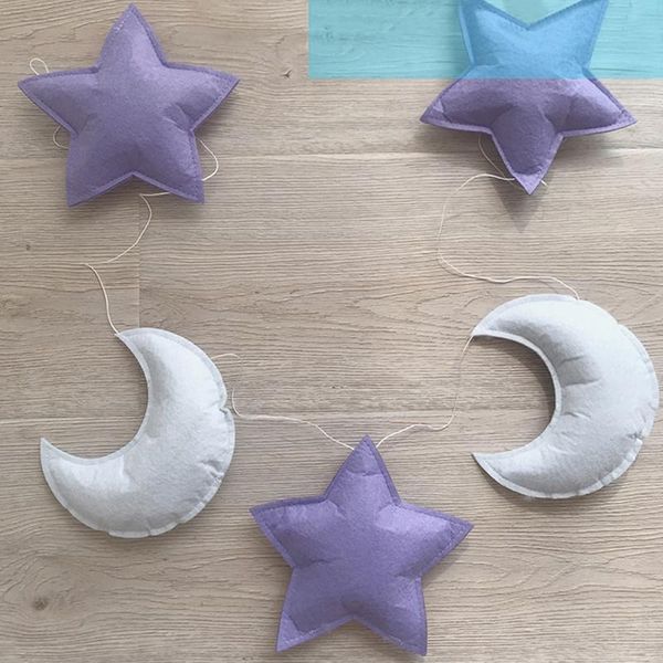 

nordic style moon star wood beads decorated baby bed in children's room tent decor ornaments pgraphy props wall hanging toy