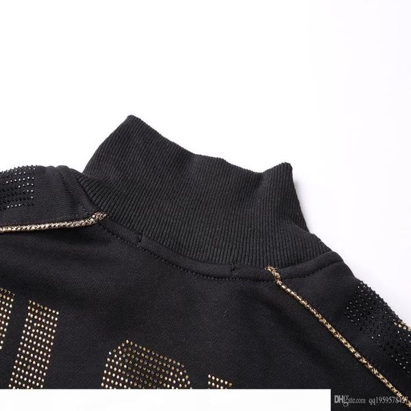 

clothing mayweather tracksuits 50-0 mcgregor set jacket and logo rhinestone commemorative hoodie sweatshirt men's floyd brand itphb, Black