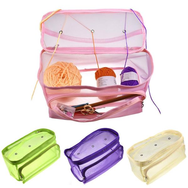 

other arts and crafts 1pcs yarn storage mesh bag sewing tote bags diy hand weaving tools knitting organizer needlework storages