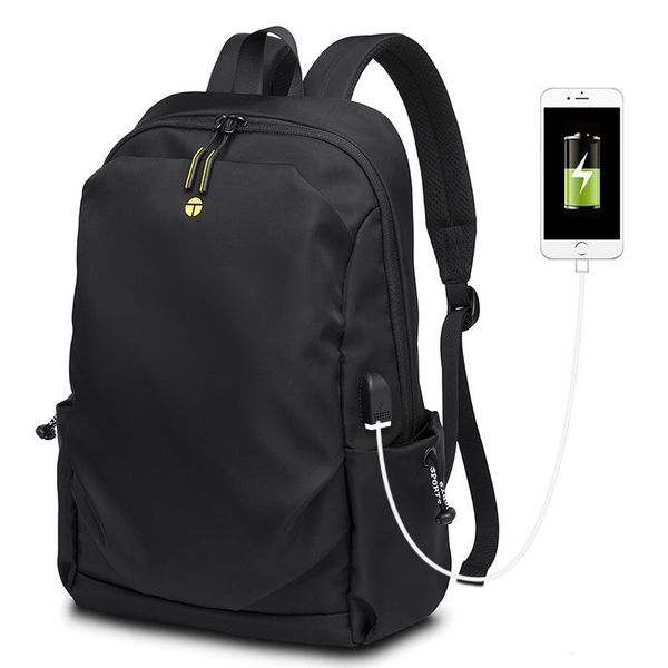 

backpack usb charge men fashion casual solid color school bag teenager boys bookbag