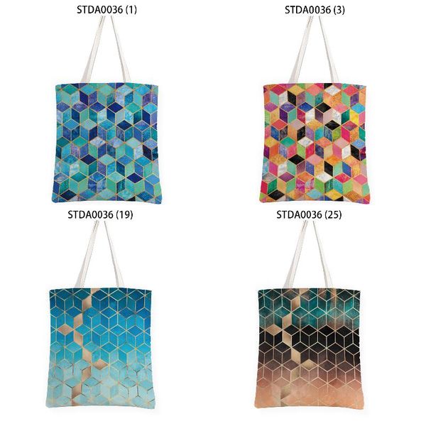 

storage bags color geometric striped lattice shopper bag makeup women's cosmetic beach organizer for cosmetics home handbags