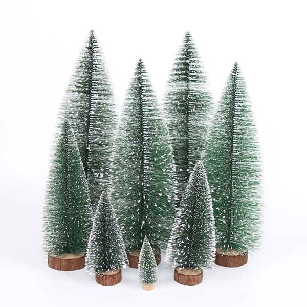 

christmas decorations mini tree pine needle flocking dip white cedar deskornaments