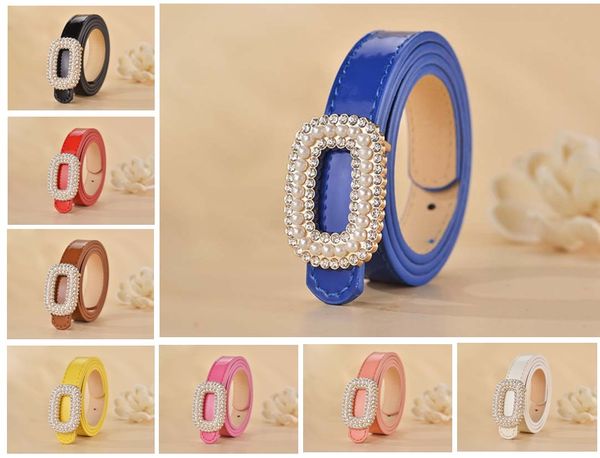 

kids desginer luxury belts fashion baby gilrs pearl beaded pu waistbands children woman leisure waist strap all-match accessories pant belt, Black