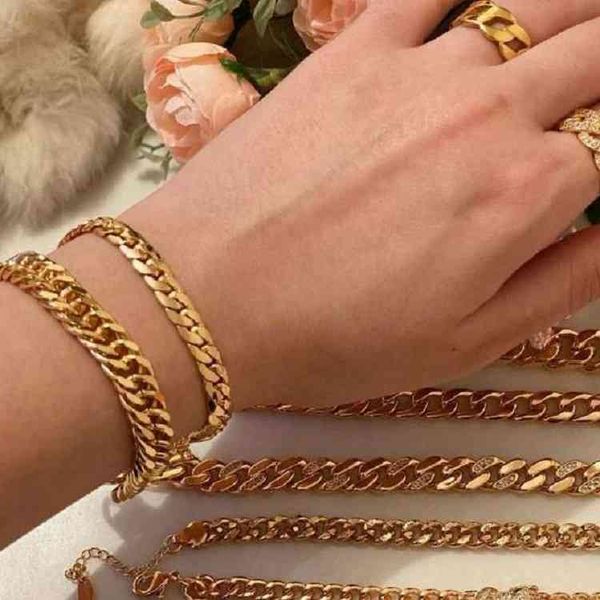 

non tarnish stainless steel 18k gold plated women men chain link bracelet design jewelry, Golden;silver