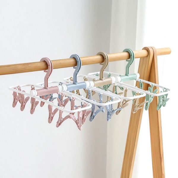 

12 clip folding drying rack underwear socks clip multi-functional clothes rack new patterns