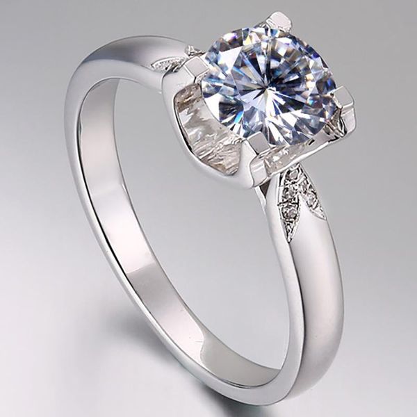 

cluster rings 10k white gold 1 2 3 4 5 round moissanite diamond ring women wedding party anniversary engagement classic trendy, Golden;silver