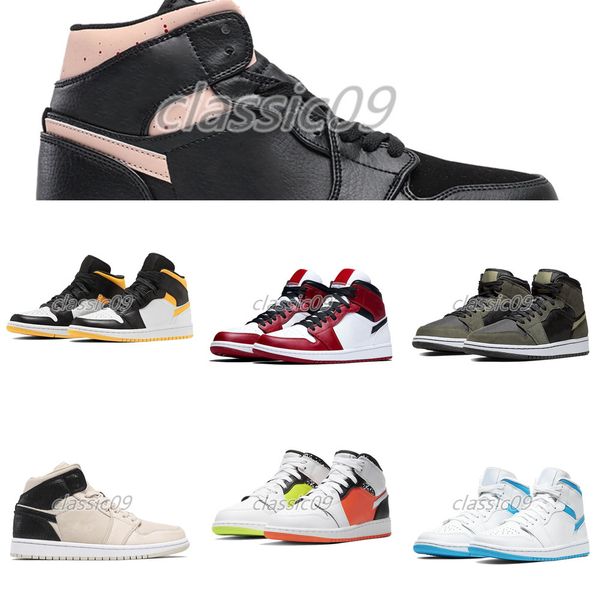 

1s Mid chicago 2020 Men Women Basketball Shoes SE white black red mid Alternate red yellow multi patent Trainers SneakersNFMWL3YU