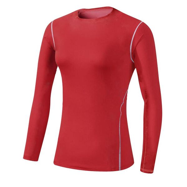 

yoga outfits women compression tights clothing fitness gym exercise training sports running long sleeve red shirts, White;red