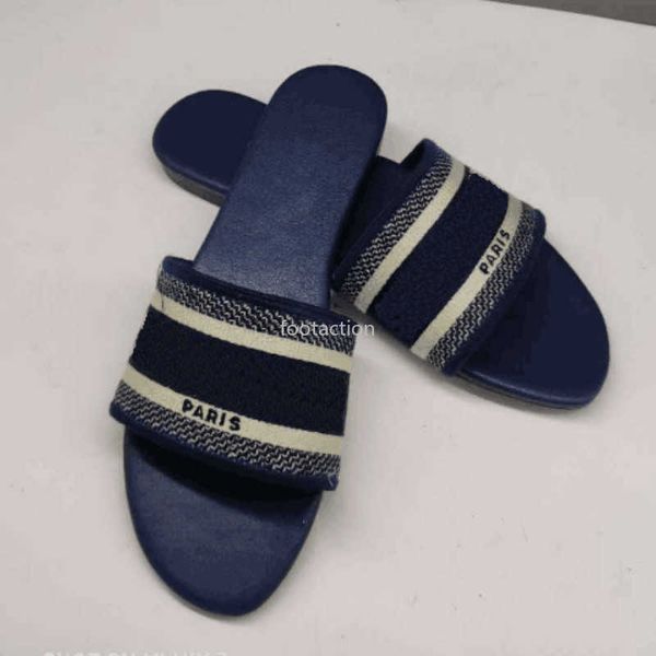 

paris trendy beach slides scuffs womens nice slippers summer sandals ladies flip flops multicolors embroidered floral shoes zlh, Black