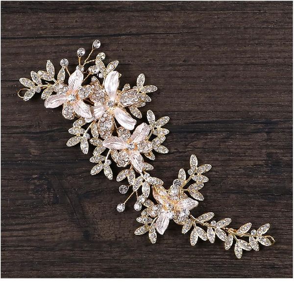 

ailibride gold flower rhinestone crystal headband wedding hair vine bridal headpiece bride hair jewelry wedding hair ac qylhih