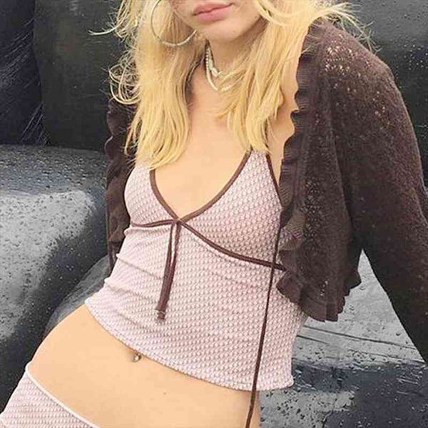 

summer women letter a print bandage crop backless slim halter blouse vest, White