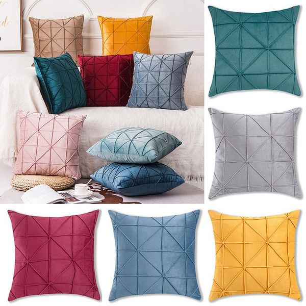 

pillow case 45x45cm velvet pillowcase plush cushion cover colorful throw soft for home sofa car bedroom decor
