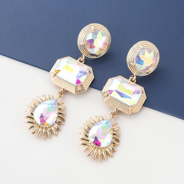

dangle & chandelier fashion multi-layer metal geometric acrylic earrings women's creative party accessories, Silver