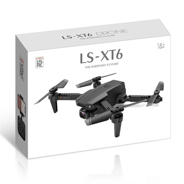 Intelligente Uav LSRC LS-XT6 Mini Drohne 4K HD Dual Lens WiFi 1080p Echtzeitübertragung FPV Kameras Faltbare RC Quadcopter Spielzeug