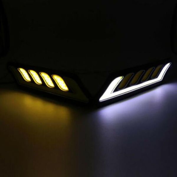 

turn signal daytime running light universal white&amber 2pcs accessory