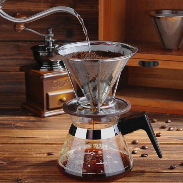 

coffee filters stainless steel dripper drip baskets reusable coffeeware filter holder kitchen accessories