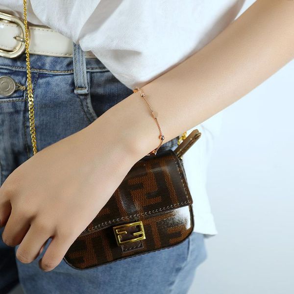 

charm bracelets japan and south korea fashion small fresh peach heart bracelet simple sen series stainless steel female, Golden;silver