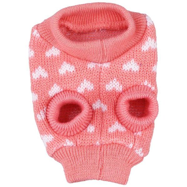 

dog apparel pet puppy cat jumper knit sweater clothes knitwear coat warm costume xs pink(peach heart)