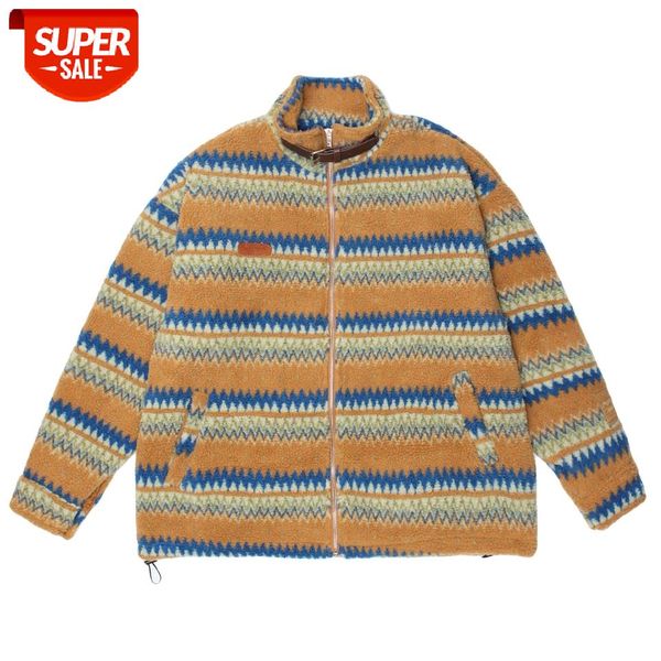 

lacible hip hop wave striped patchwork parka jackets men streetwear retro jacket coats 2020 winter harajuku jacket warm outwear #gr73, Black