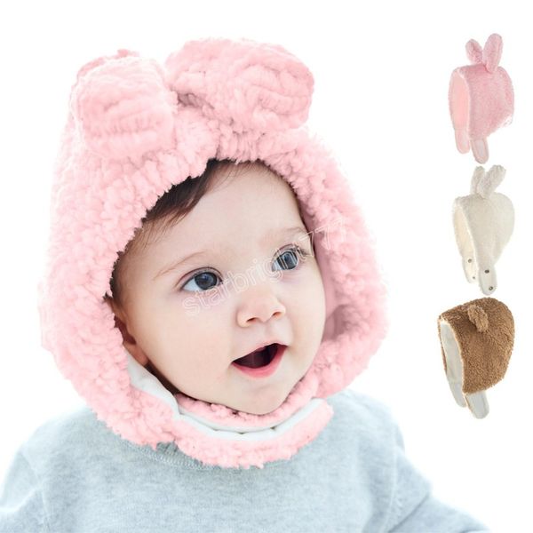 Outono inverno quente bebê desenhos animados bunny bunny orelha lã chapéu infantil bebês orelhas chapéus beanie chapéu de pelúcia