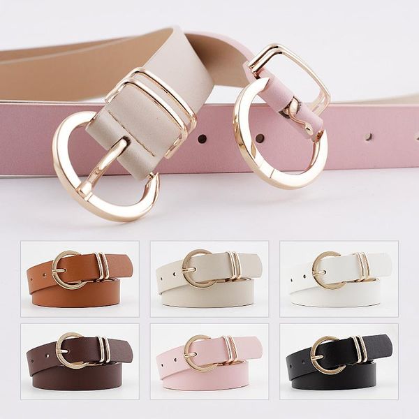 

belts fashion boutique two piece women's texture belt versatile trend bare body pin buckle decorative jeans in stock, Black;brown
