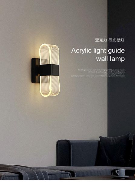 

wall lamp acrylic simple bedroom decor aisle living room decoration luminaires home indoor lighting ac96v-260v