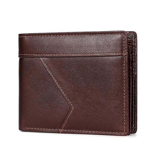 

new arrival genuine leather men wallet men purse small mini card holder portfolio portomonee male wallet pocket for male, Red;black
