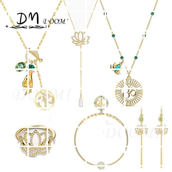 

pendant necklaces 2021 swa 1:1 fashion jewelry simple charm blooming lotus flower necklace romantic birthday gift for women, Silver