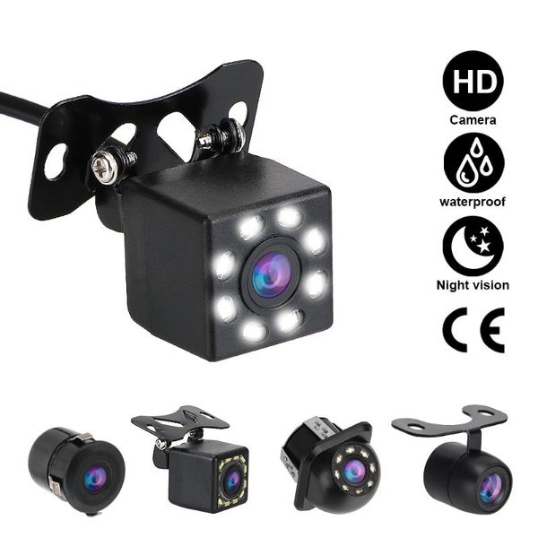 Câmeras de estacionamento de câmeras com vista traseira do carro kit de assistência 1280 x 720 170 ° Câmera de visão noturna de lentes de lente HD de largura HD Fisheye
