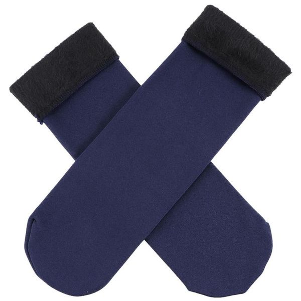 

sports socks women's seamless winter warm thicken thermal nylon solid color soft snow velvet boots floor sleep black sock
