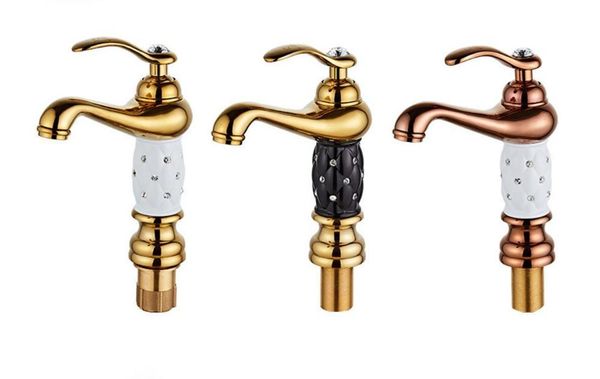 

bathroom sink faucets basin gold faucet brass with diamond crystal body tap luxury single handle and cold