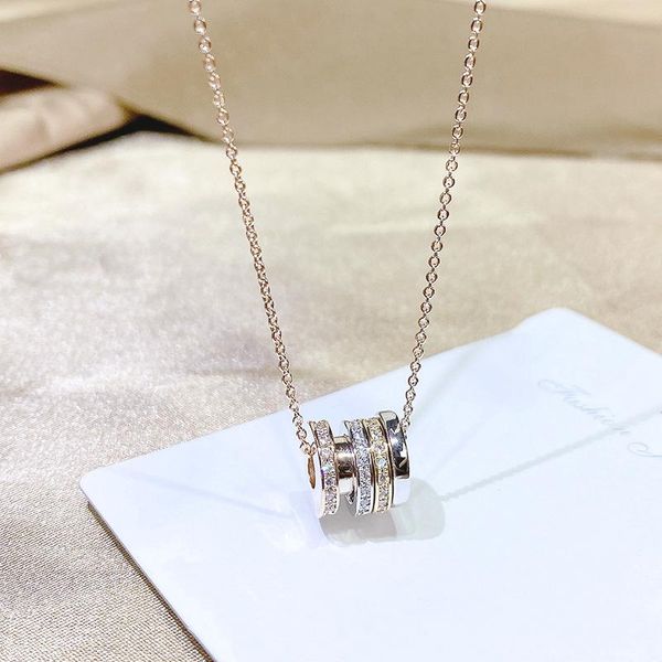 

chains 14k gold plated simple style necklace shining bling zircon women clavicle chain elegant charm wedding pendant zb3 jewelry, Silver
