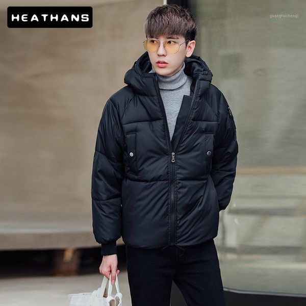 

men's down & parkas -15 degree men winter jacket slim fit parka warm hoodies long sleevese zipper overcoat male clothing, Black