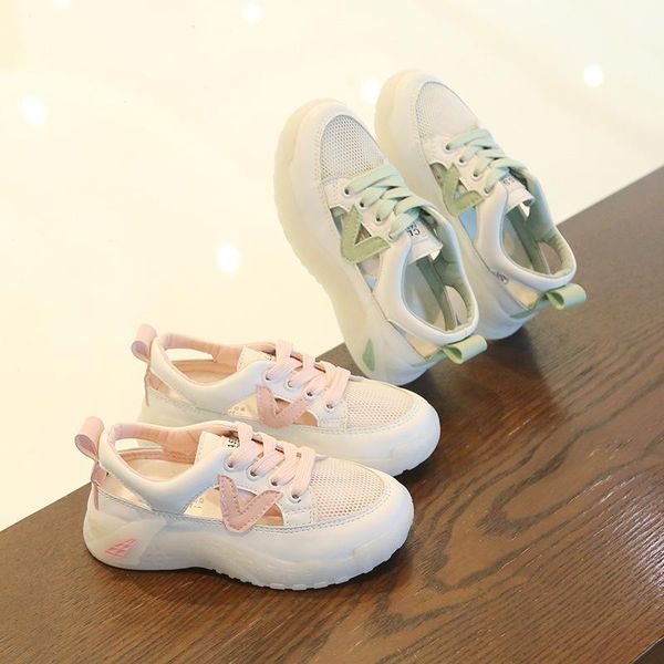 

sandals girls summer children's sports hollow transparent bottom princess shoes student beach, Black;red