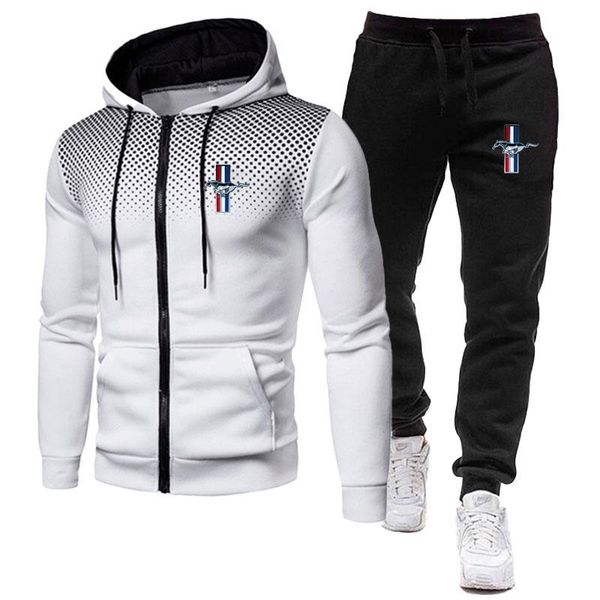 

men's tracksuits brand suit zipper hoodie + pants two-piece casual sportswear gym clothing men, Gray