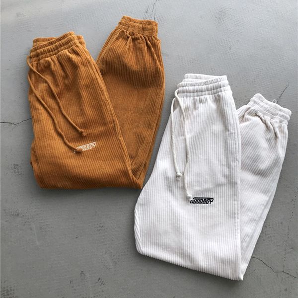 

2021 new corduroy sweatpants men women 1:1 quality onesize joggers xoxogoodboy pants trousers gkf2, Black