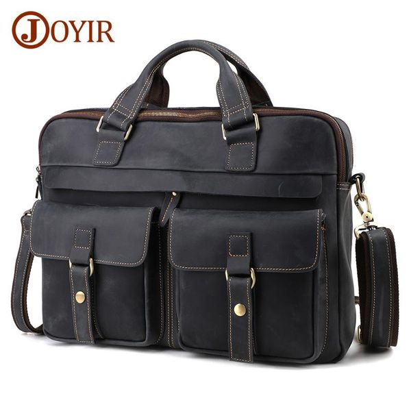 

briefcases joyir genuine leather men's 17" lapbag vintage messenger for men document business office shoulder handba