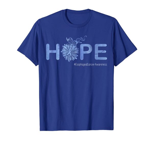 

hope butterfly ribbon esophageal cancer awareness tshirt gif, White;black